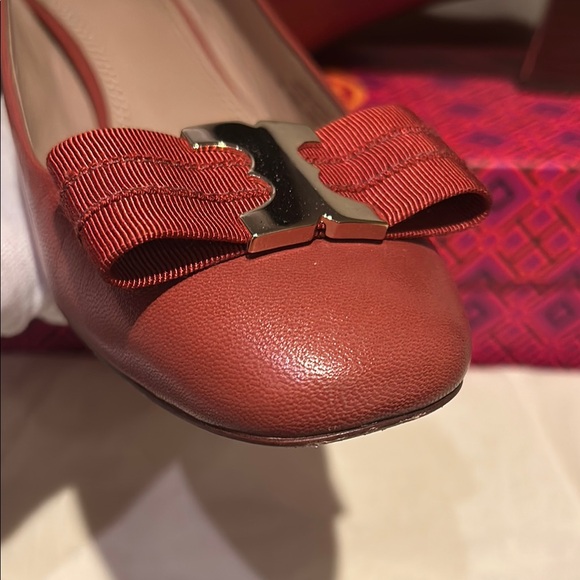 Tory Burch Burnt Orange Leather Women's Heels - Picture 2 of 12
